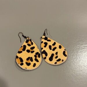 Leopard Print Teardrop Earrings